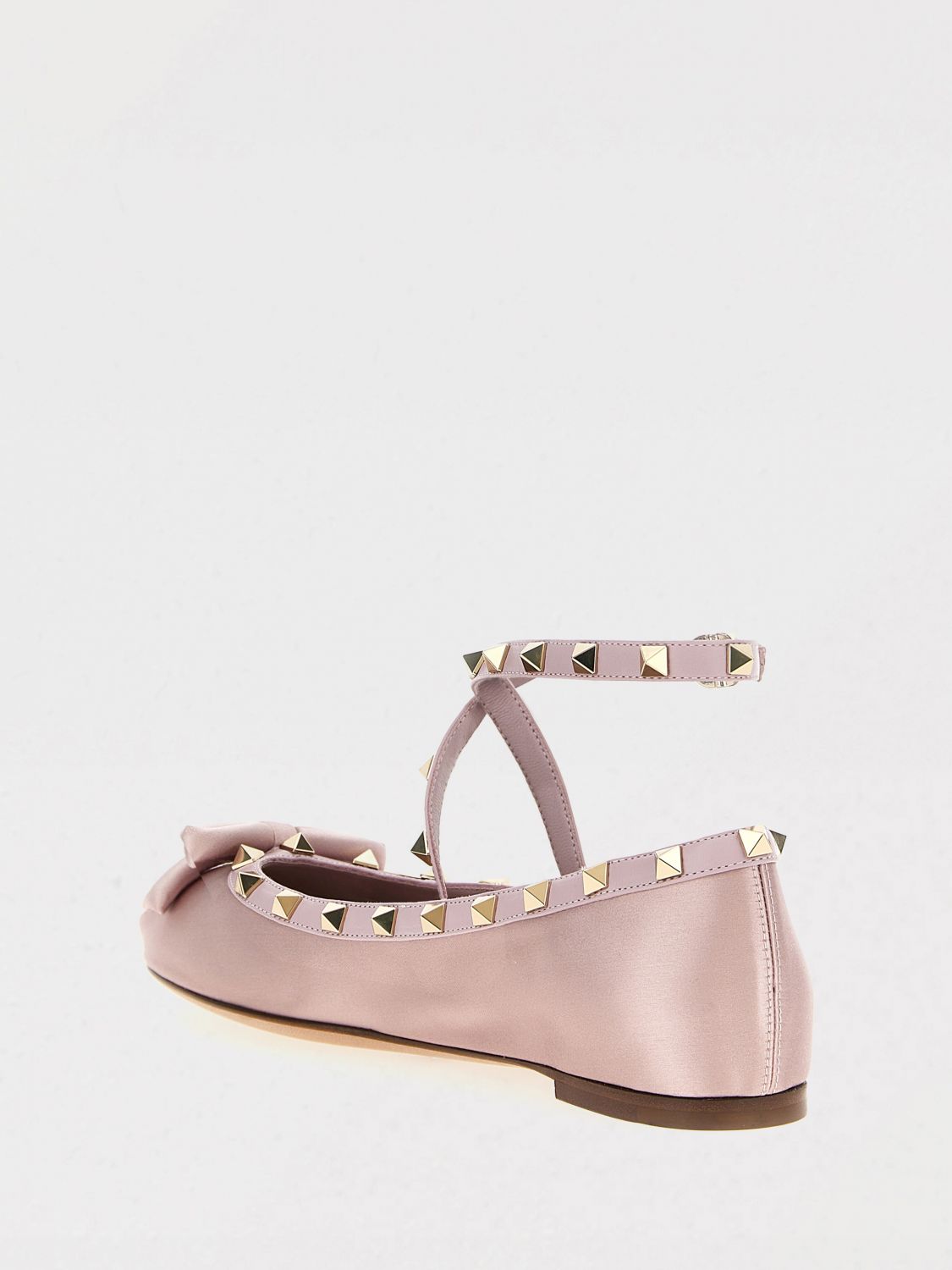 Rockstud Ballerina Ankle Strap Flats