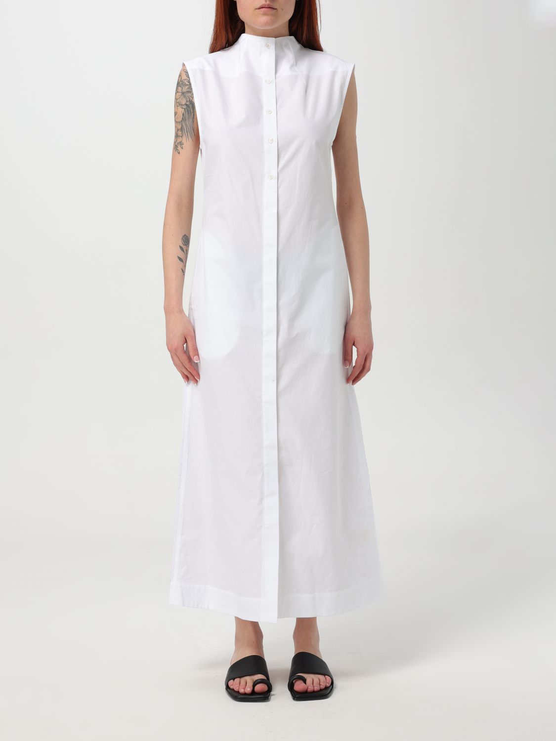 Sleeveless Cotton Poplin Shirt Dress