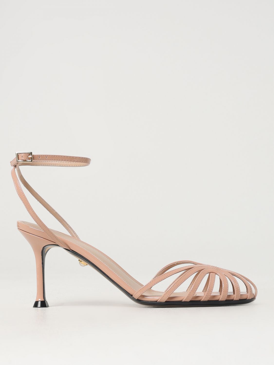 Leather Cross Strap Heels