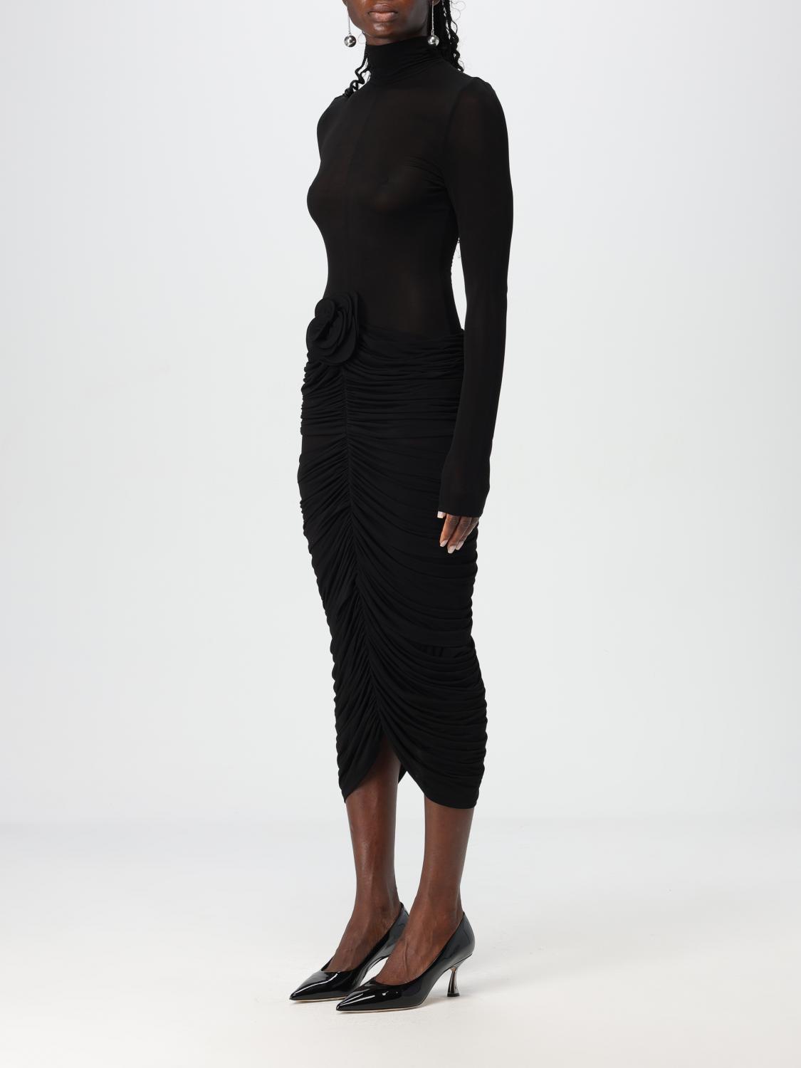 Ruched Midi Dress Rose Detail