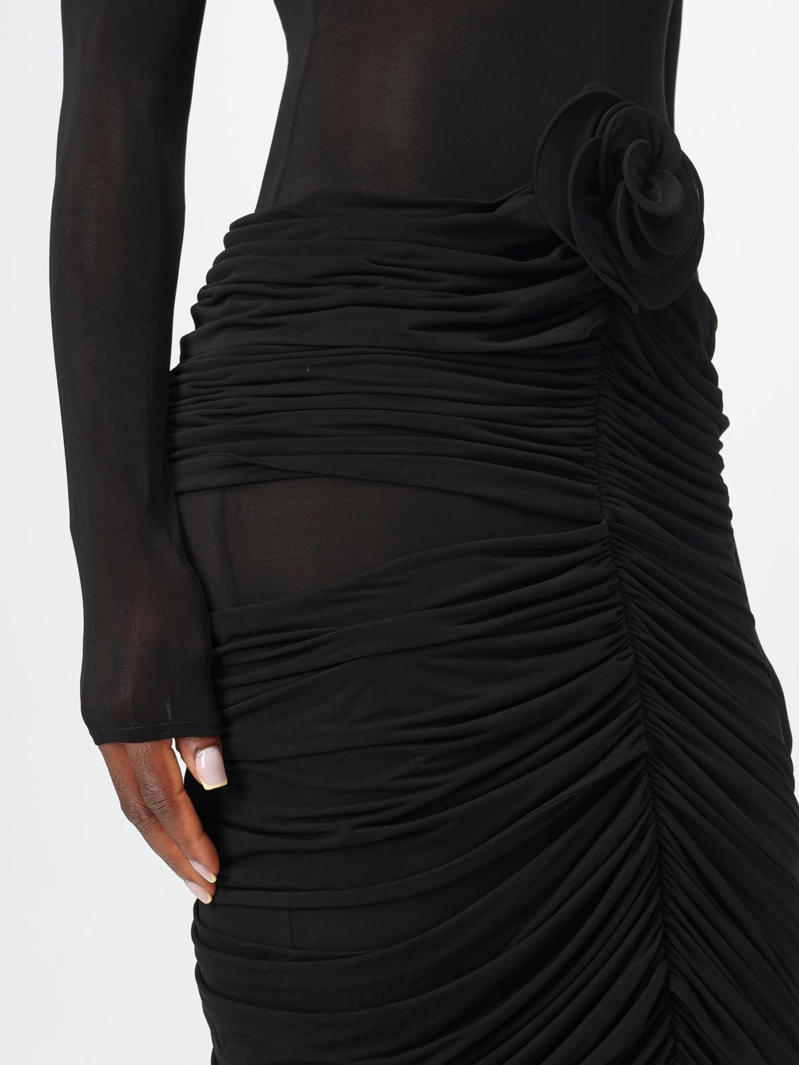 Ruched Midi Dress Rose Detail