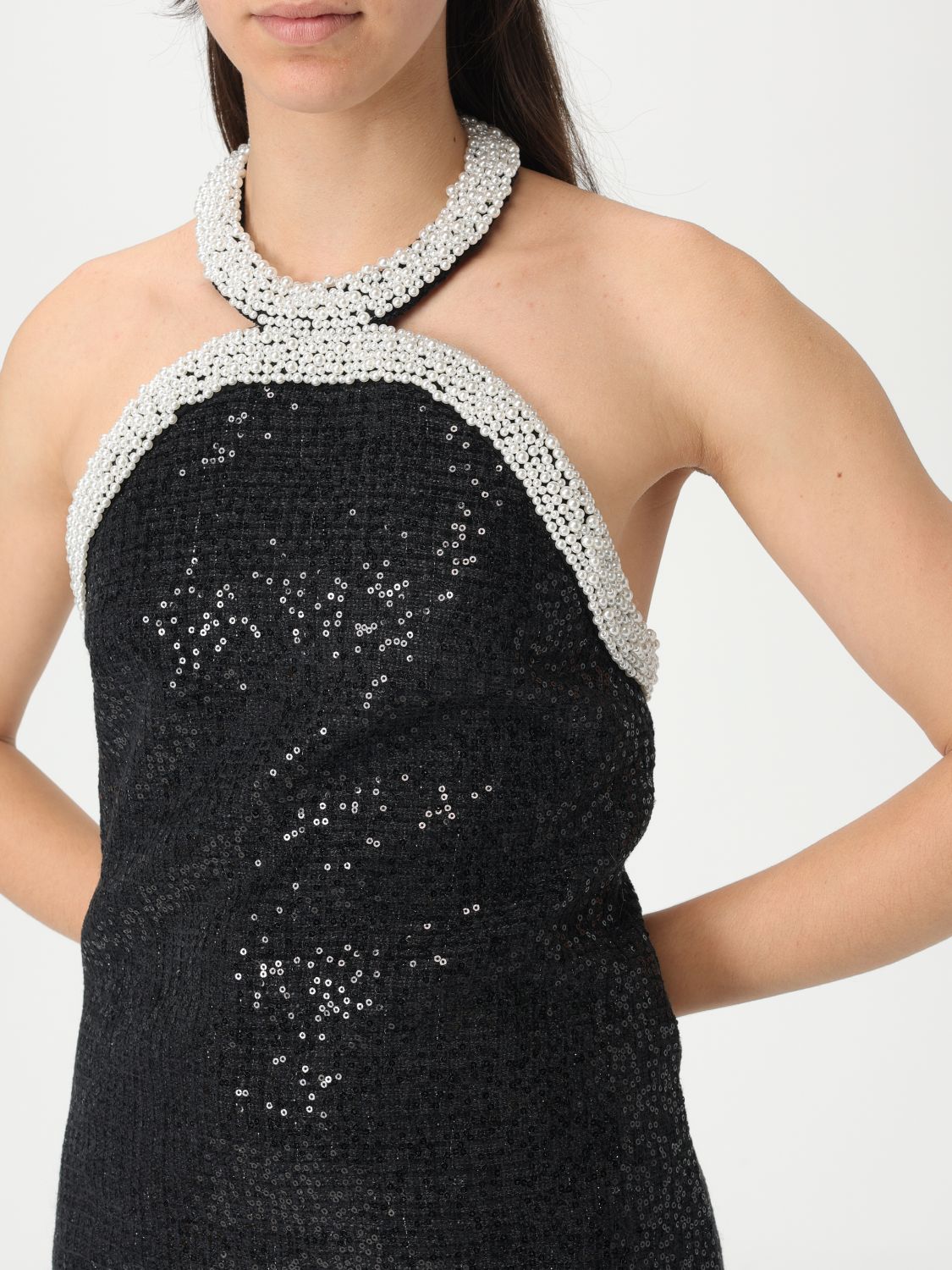 Elegant Lace Midi Dress with Pleated Skirt