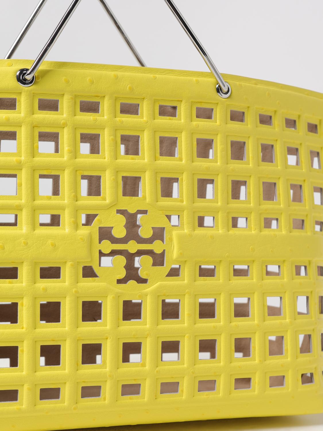 Cutout Leather Tote Basket Bag