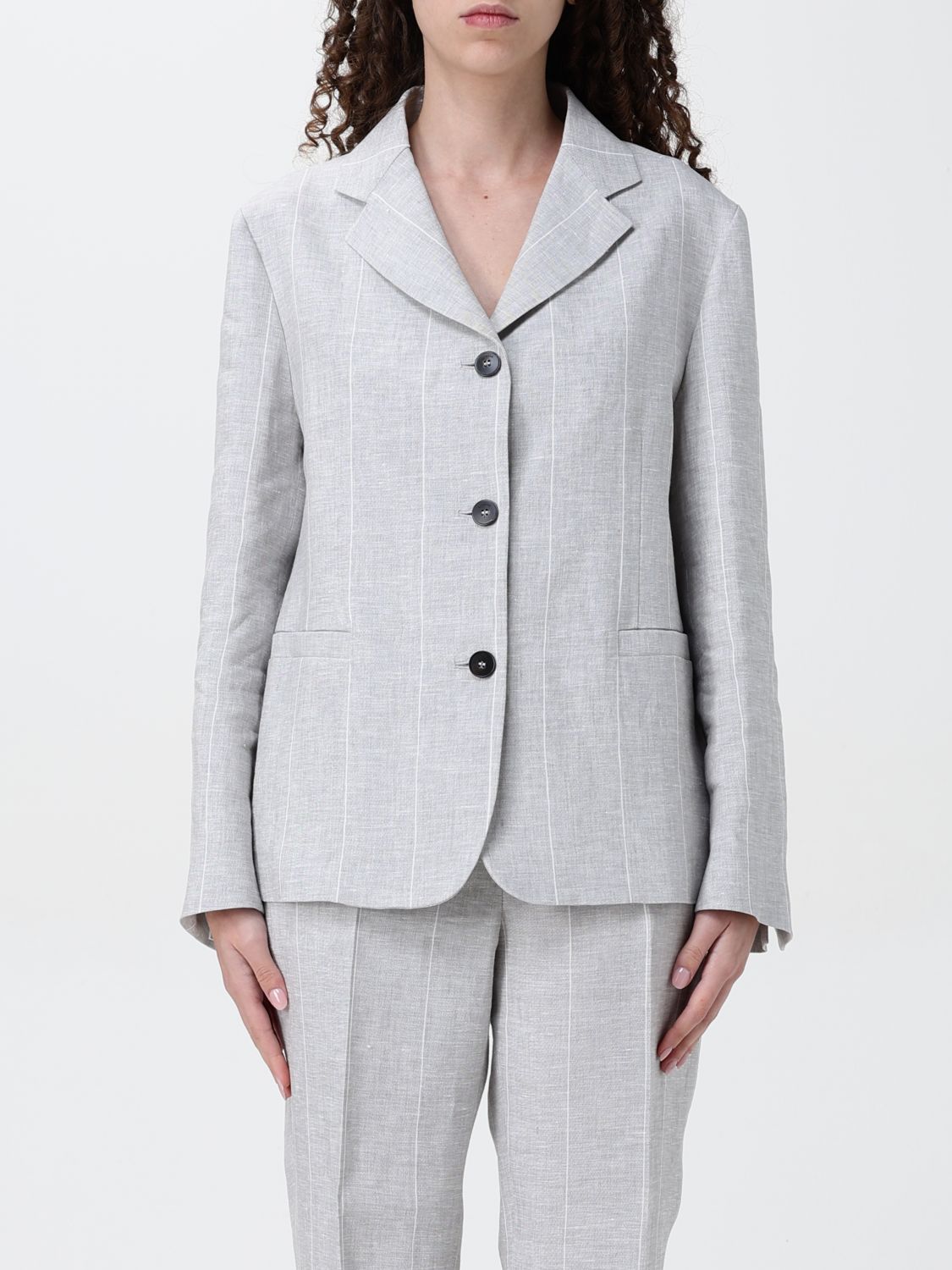 Linen Pinstripe Blazer