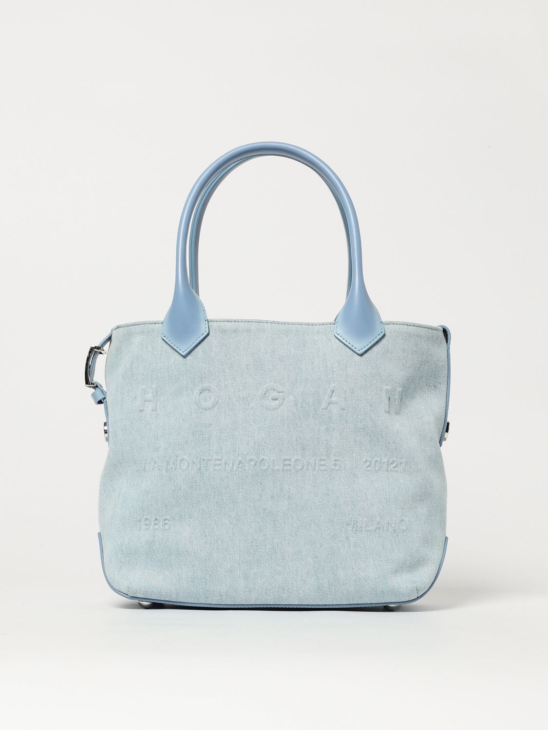 Denim Tote Bag Embossed Logo