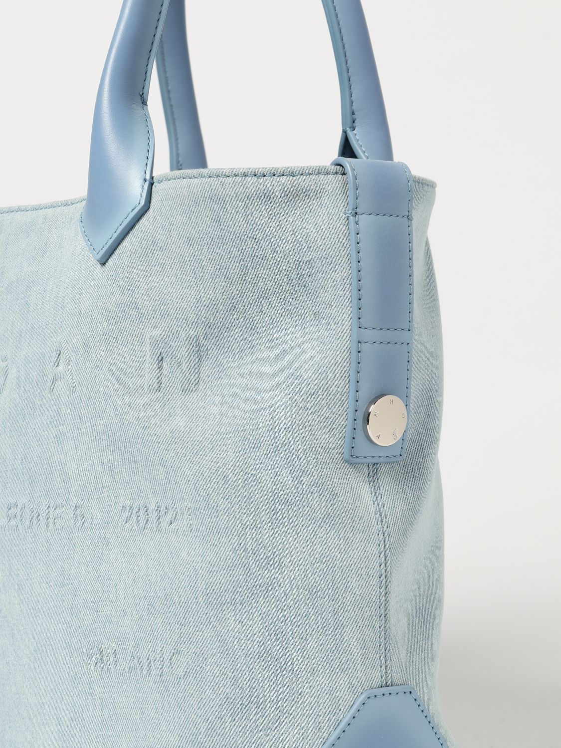 Denim Tote Bag Embossed Logo