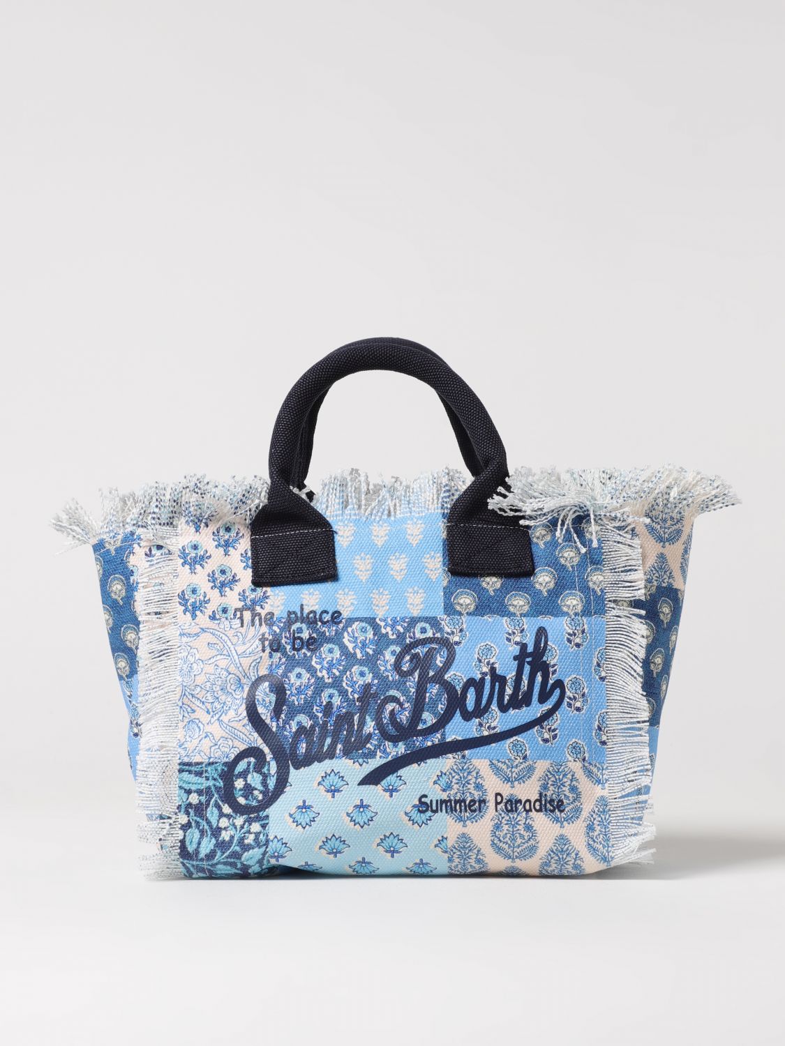 Patchwork Tote Bag Frayed Detail