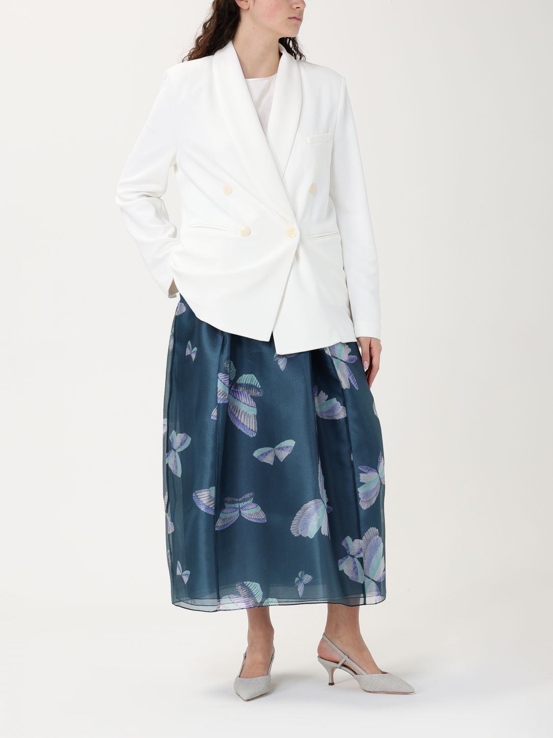 Butterfly Print Midi Skirt