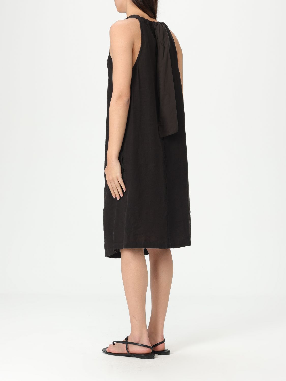 Linen Pleated Midi Dress