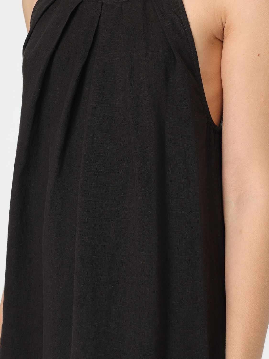 Linen Pleated Midi Dress