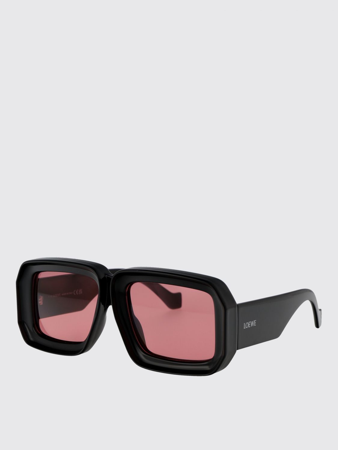 Oversized Square Sunglasses Pink Lenses