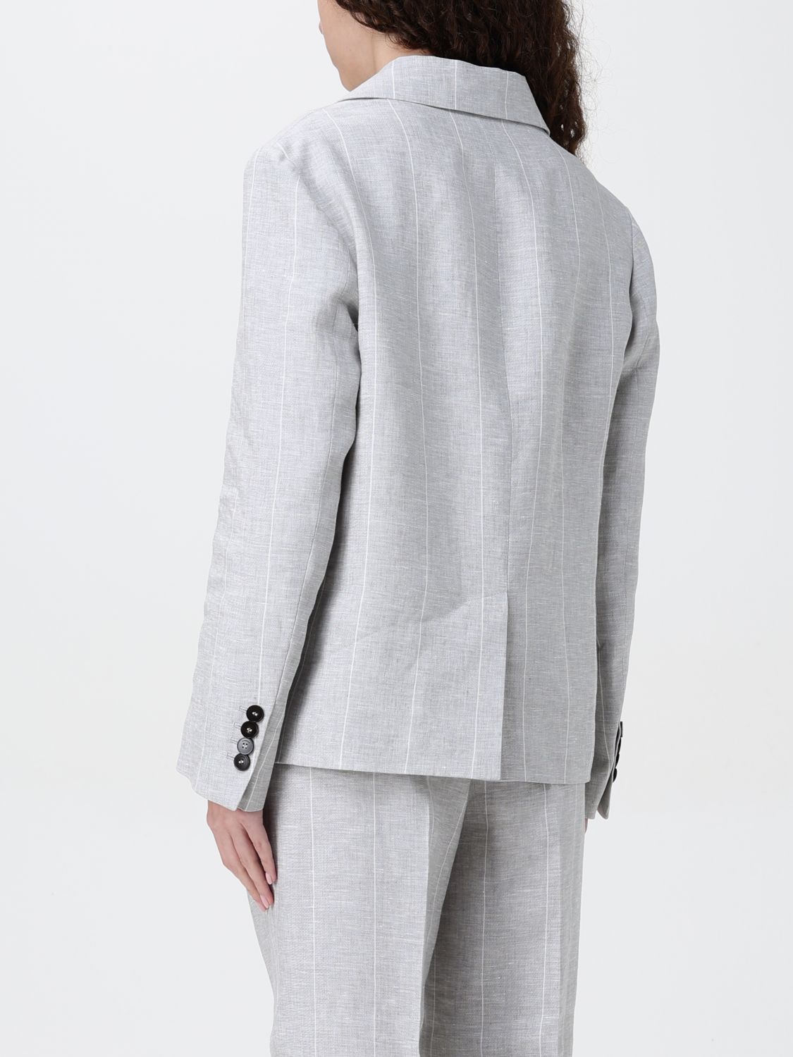 Linen Pinstripe Blazer
