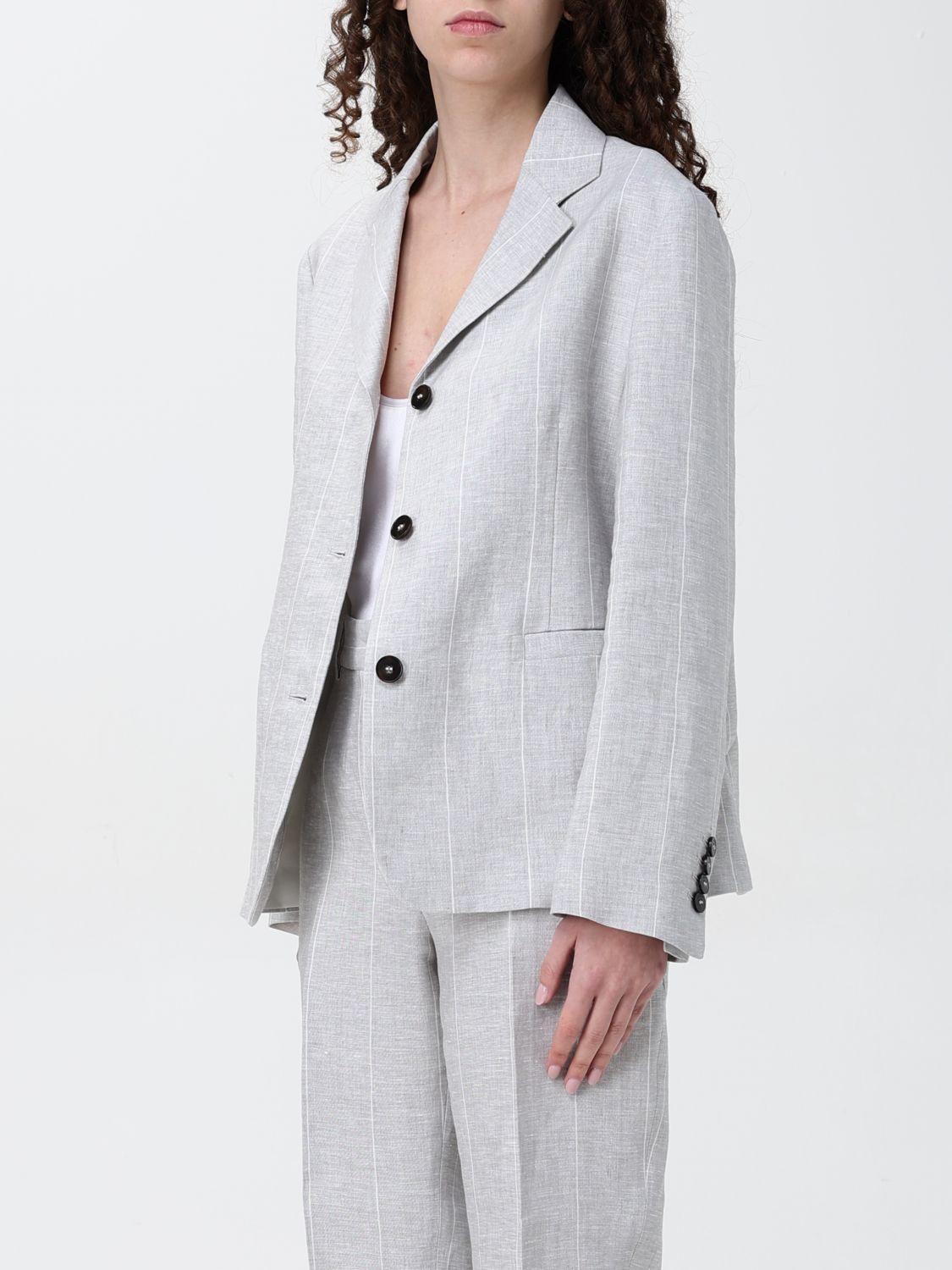 Linen Pinstripe Blazer