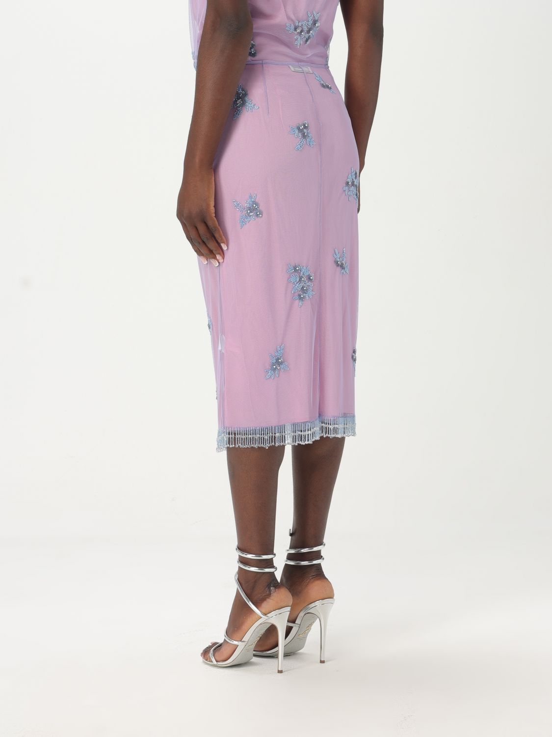 Embellished Tulle Midi Skirt