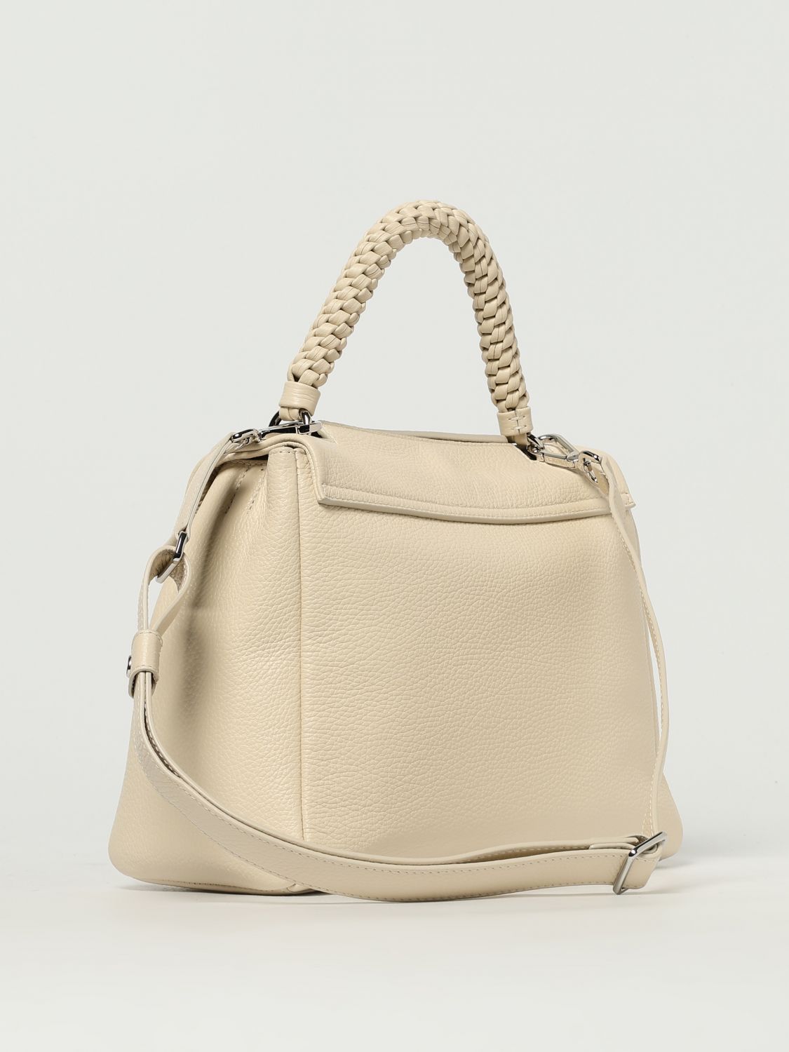Structured Leather Top Handle Bag