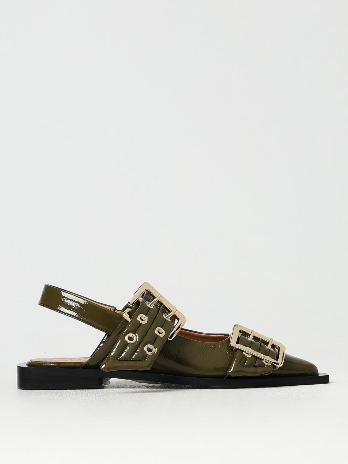 Double Buckle Patent Leather Slingbacks