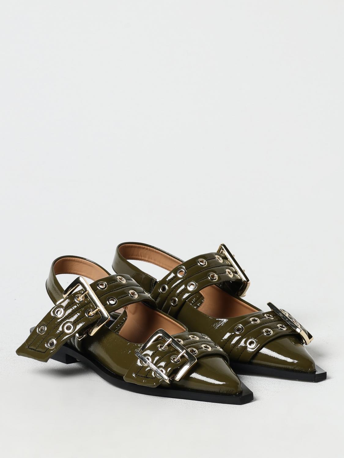 Double Buckle Patent Leather Slingbacks