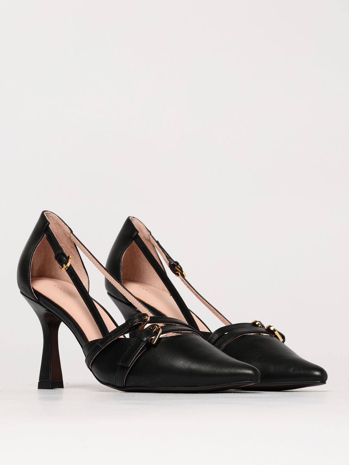 Leather Heels with Buckle Detail