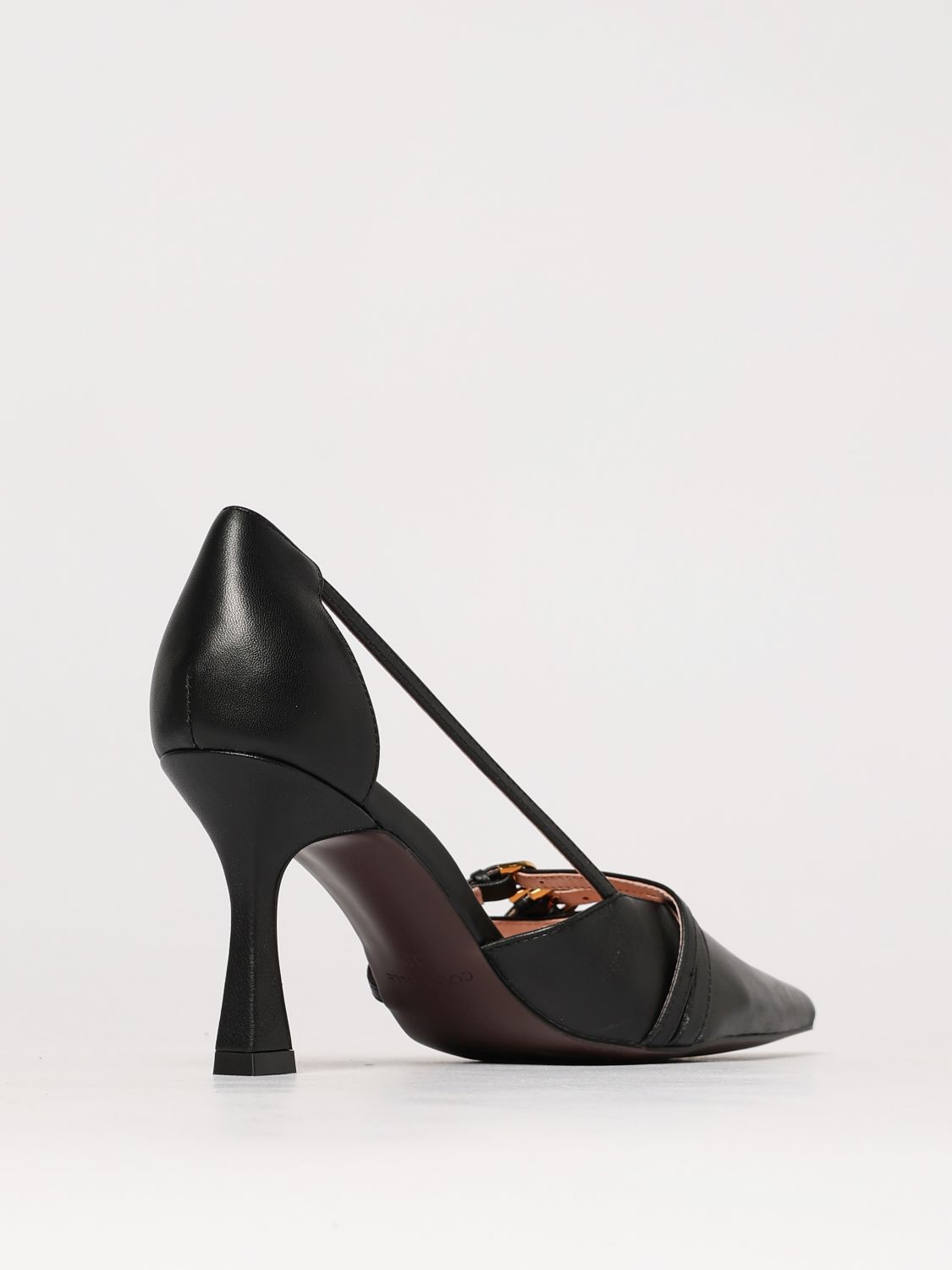 Leather Heels with Buckle Detail