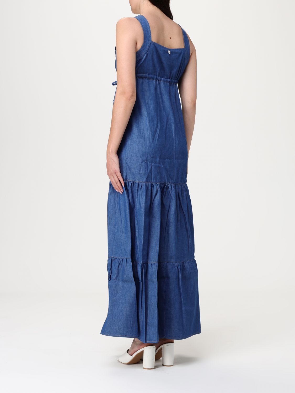 Tiered Denim Maxi Dress