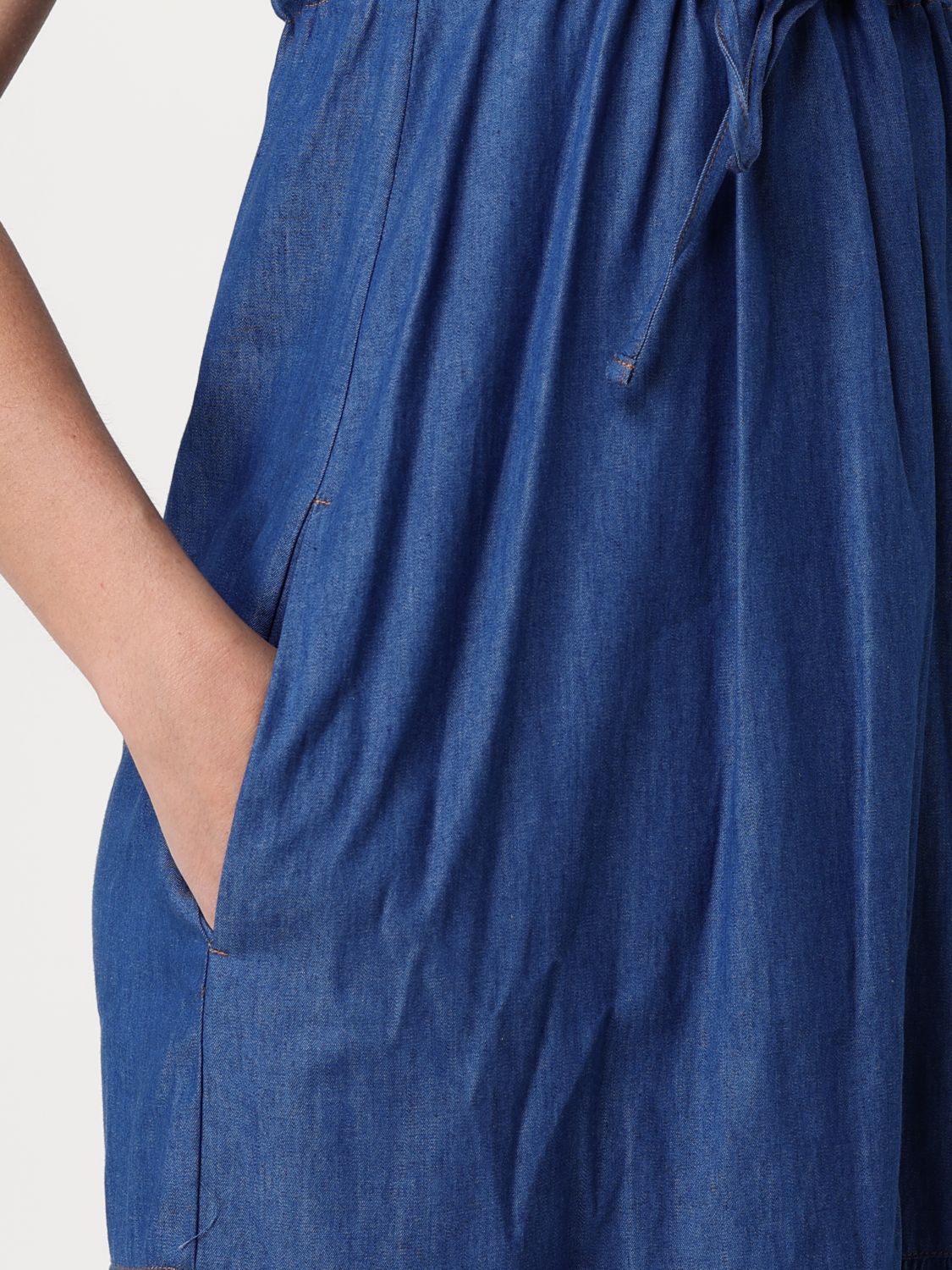 Tiered Denim Maxi Dress