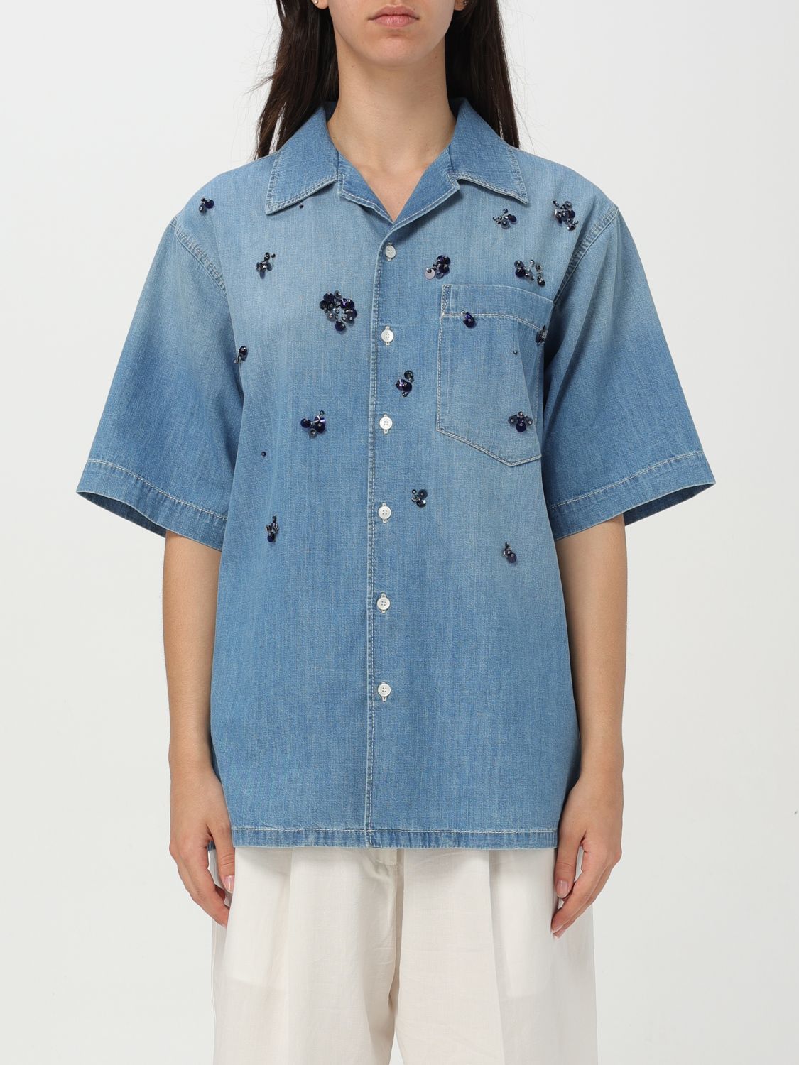 Embellished Denim Shirt