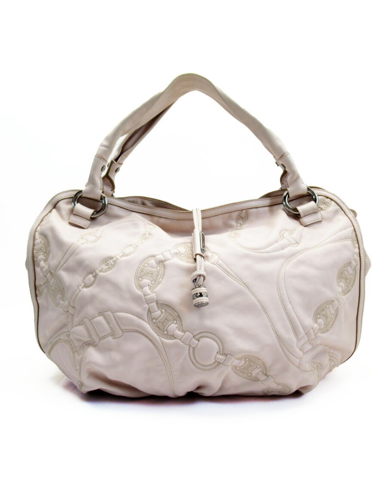 Quilted Tote Bag Embroidered Leather