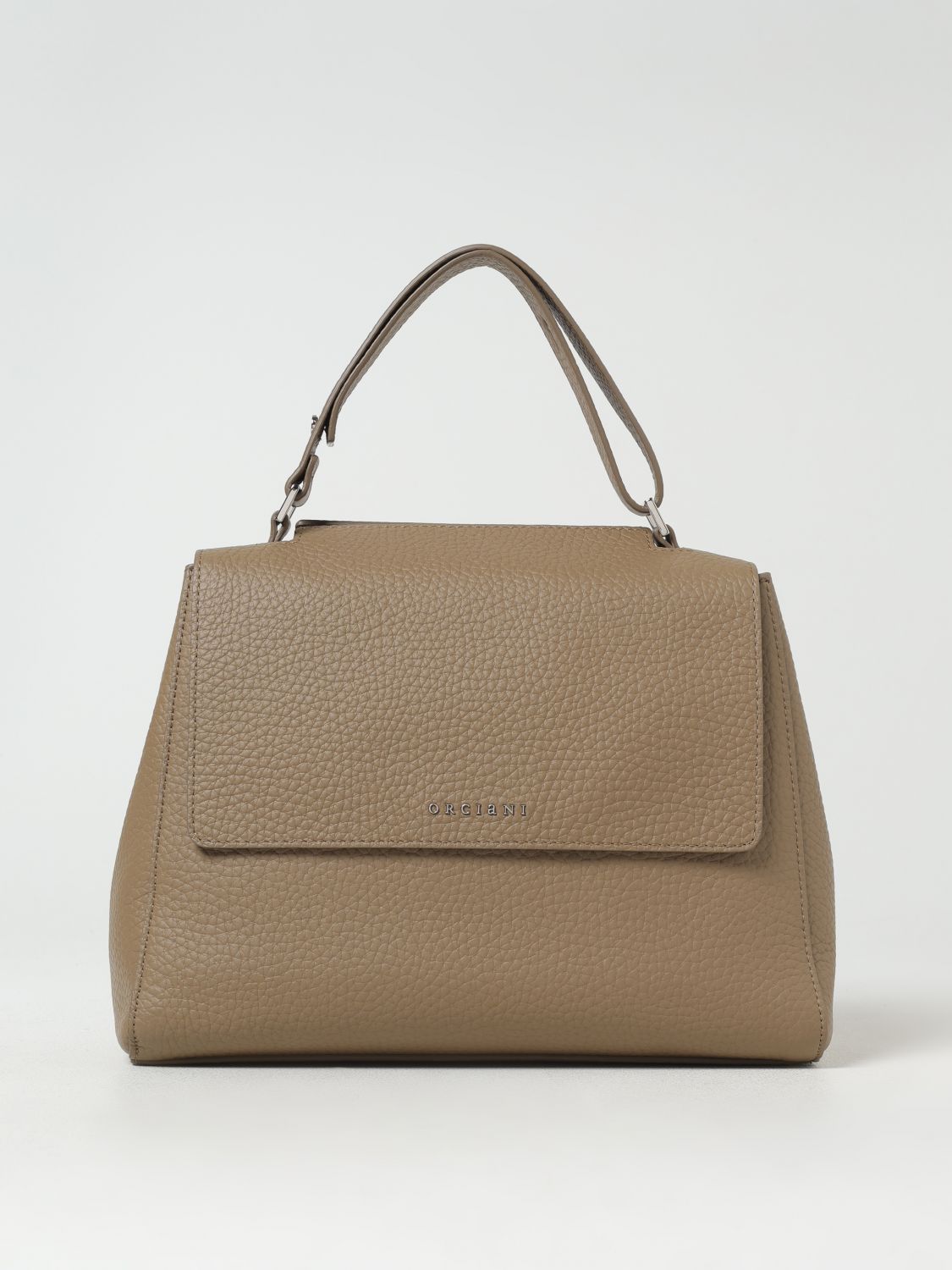 Pebbled Leather Top Handle Handbag