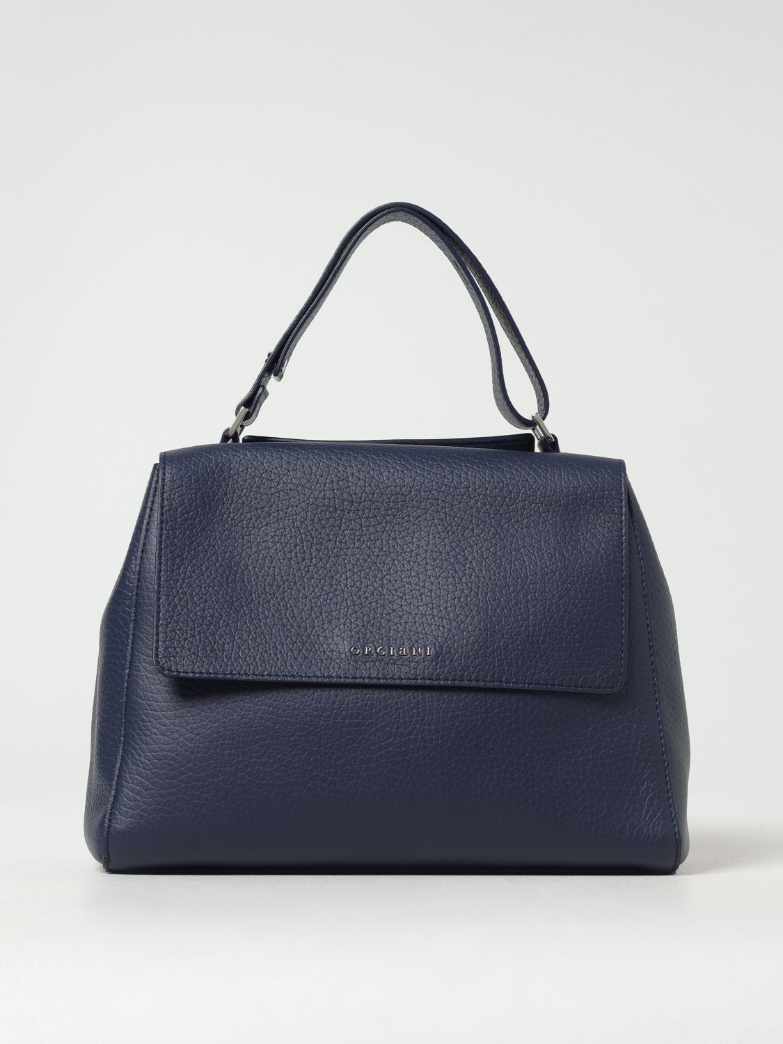 Pebbled Leather Top Handle Handbag