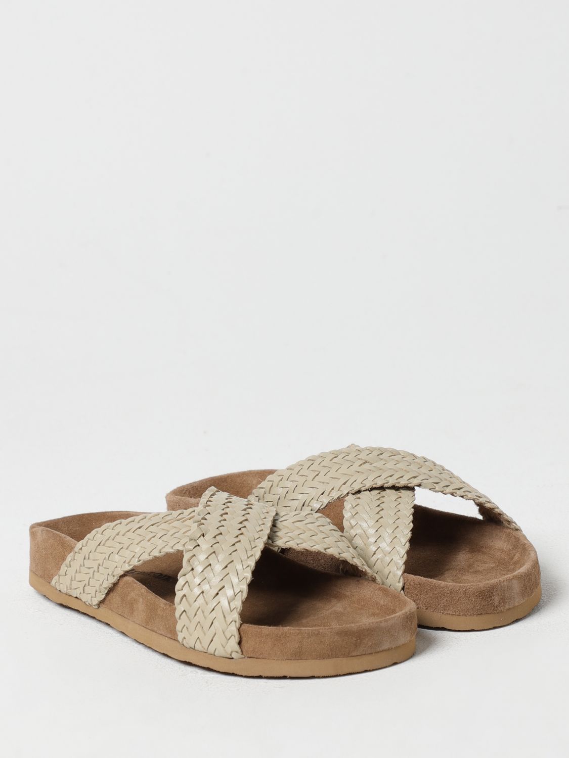 Flat Woven Leather Sandals