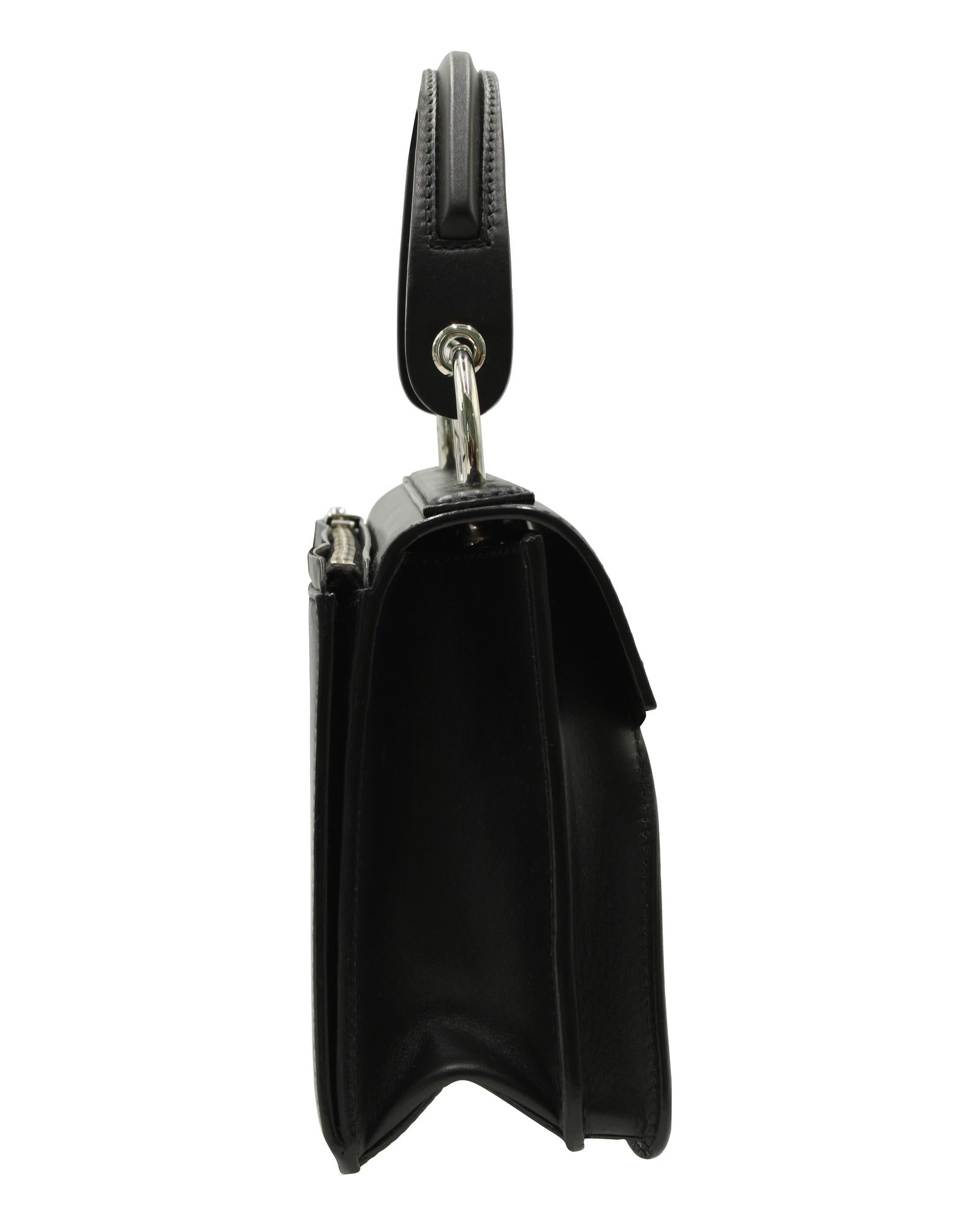 Hava Top Handle Bag in Black Leather
