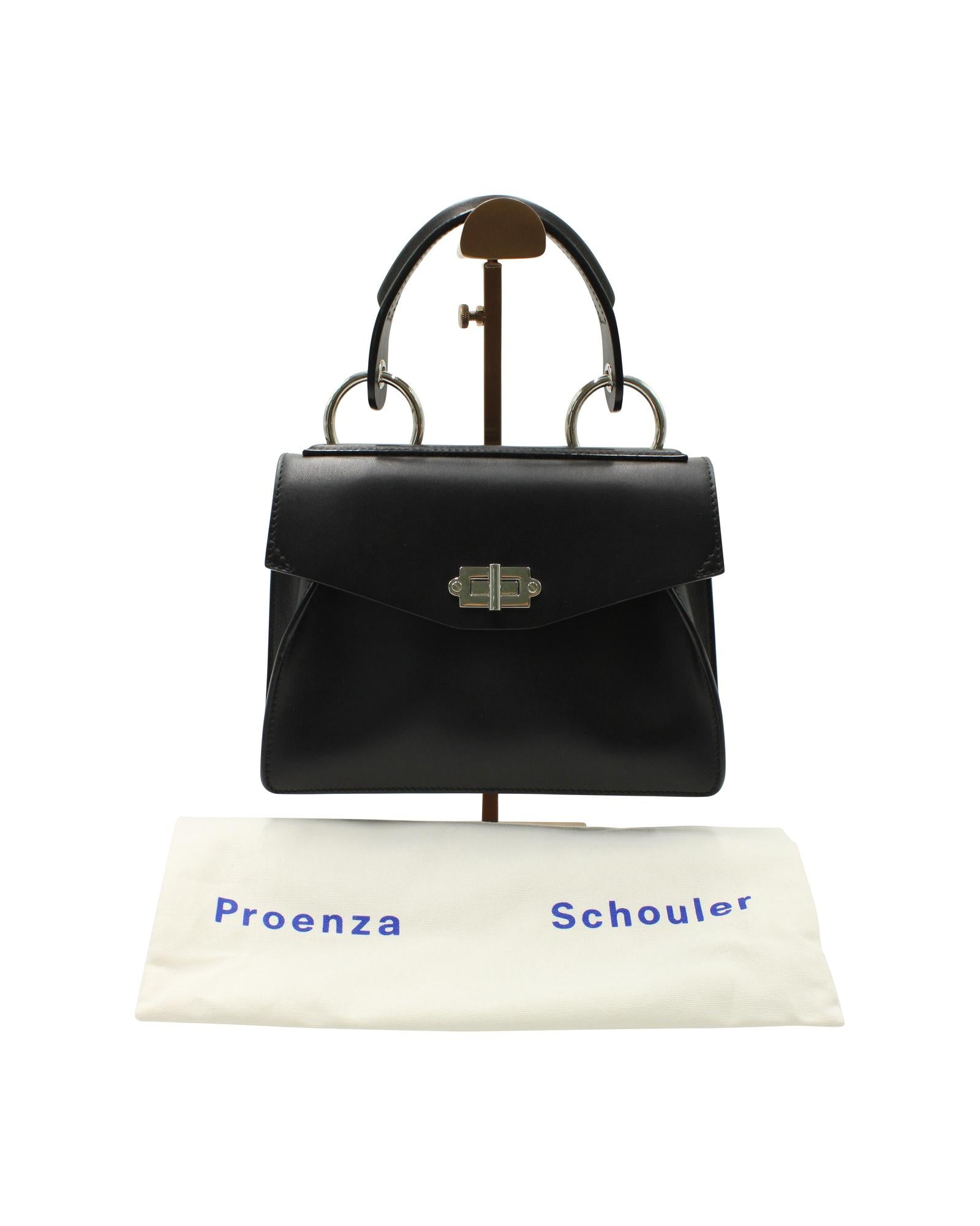 Hava Top Handle Bag in Black Leather