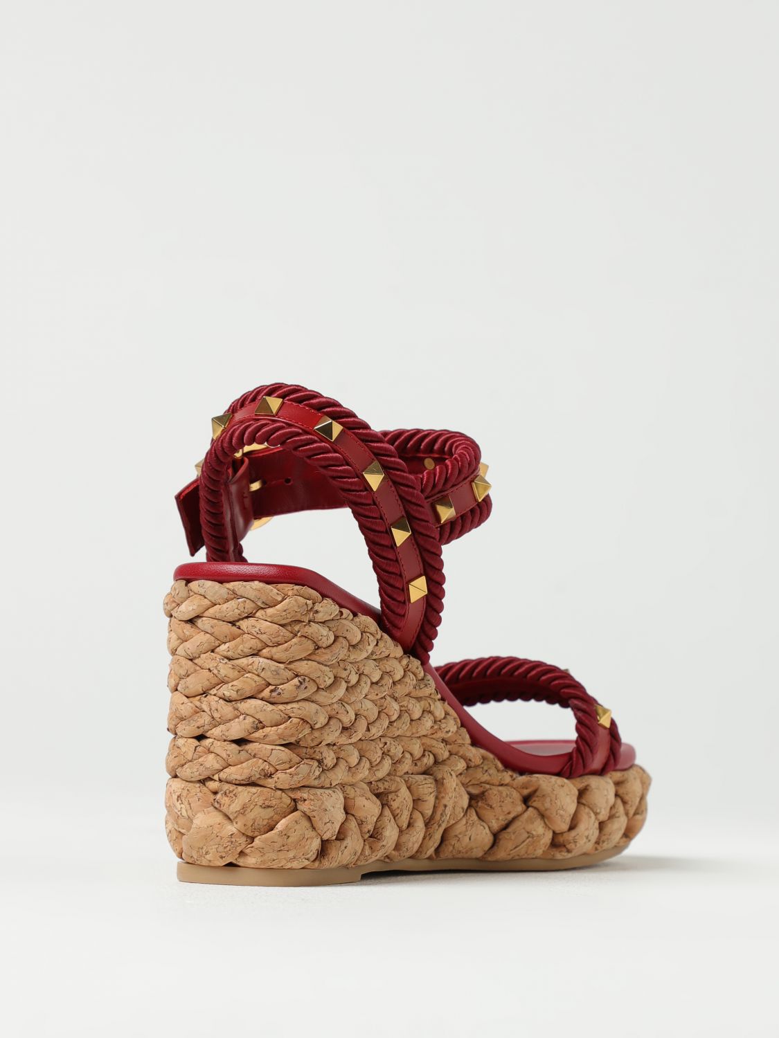 Rockstud Cork Wedge Sandals