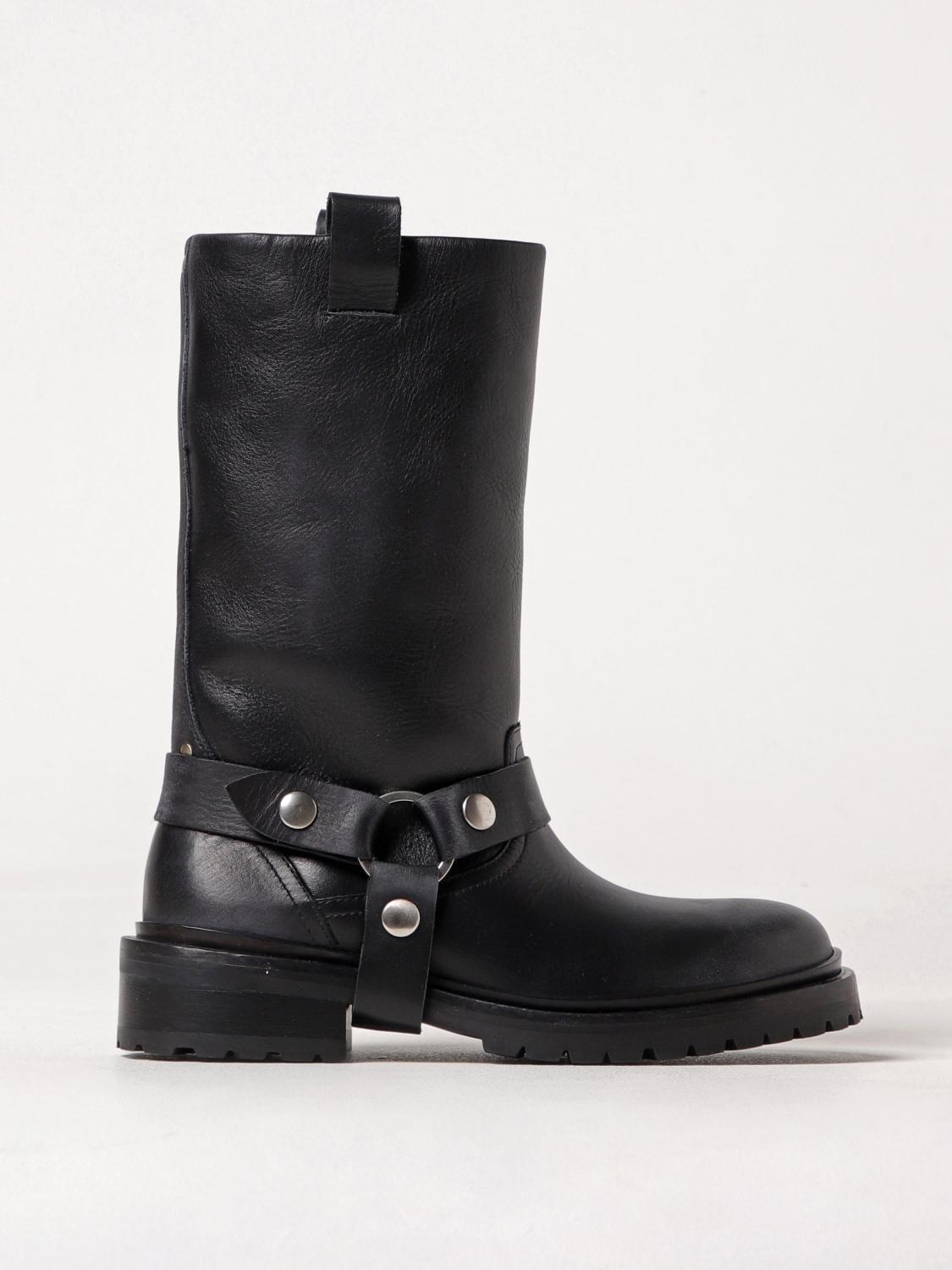 Leather Ankle Boots with Buckle