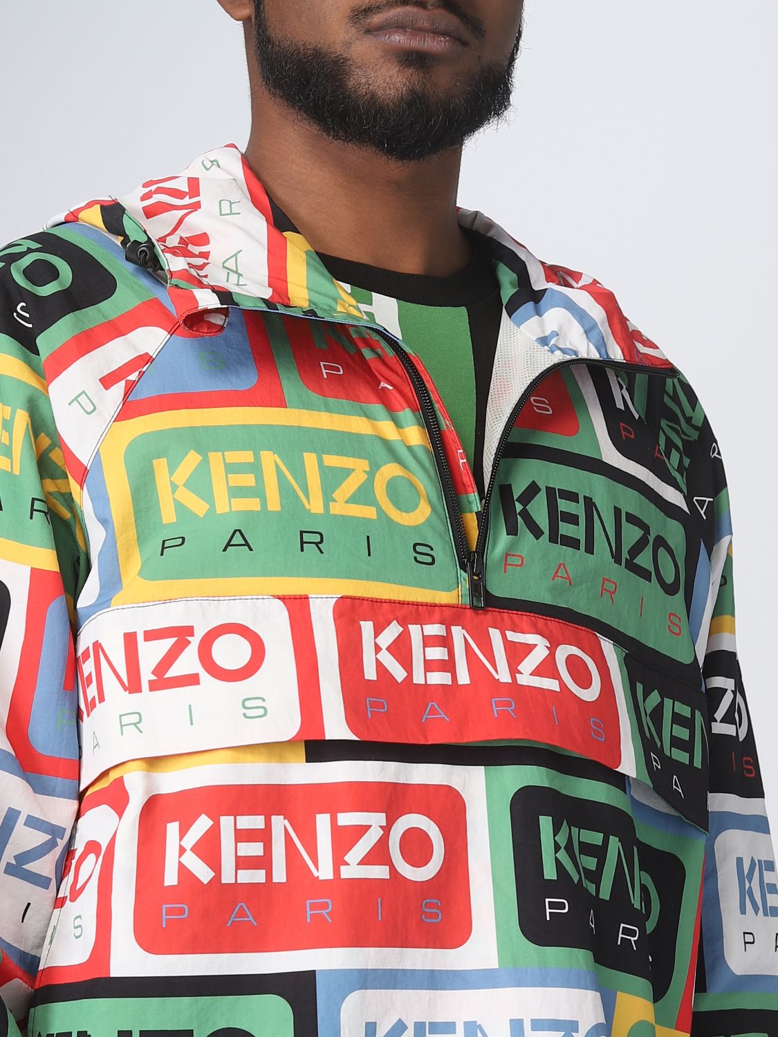 Kenzo Paris Logo Print Windbreaker