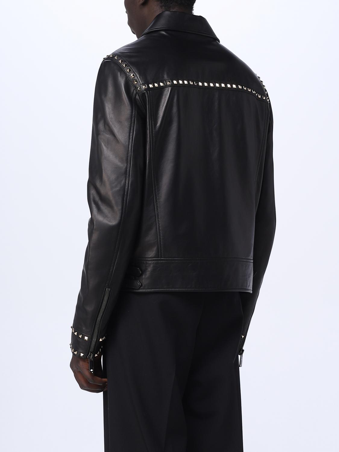 Studded Leather Jacket Moto Style