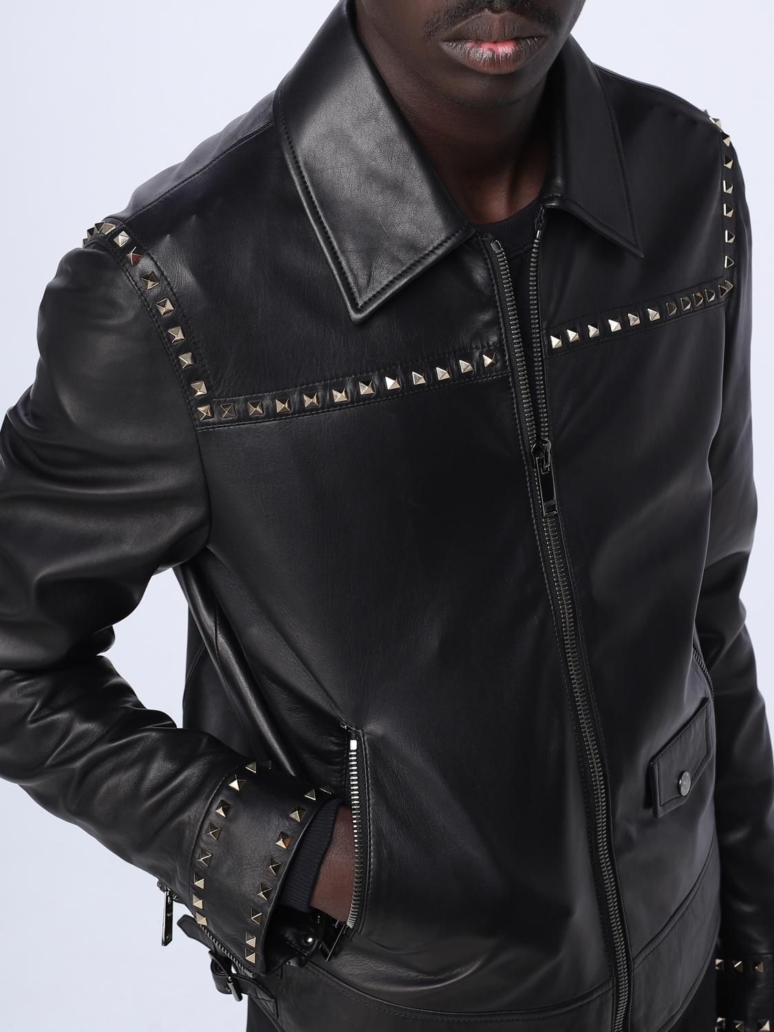 Studded Leather Jacket Moto Style