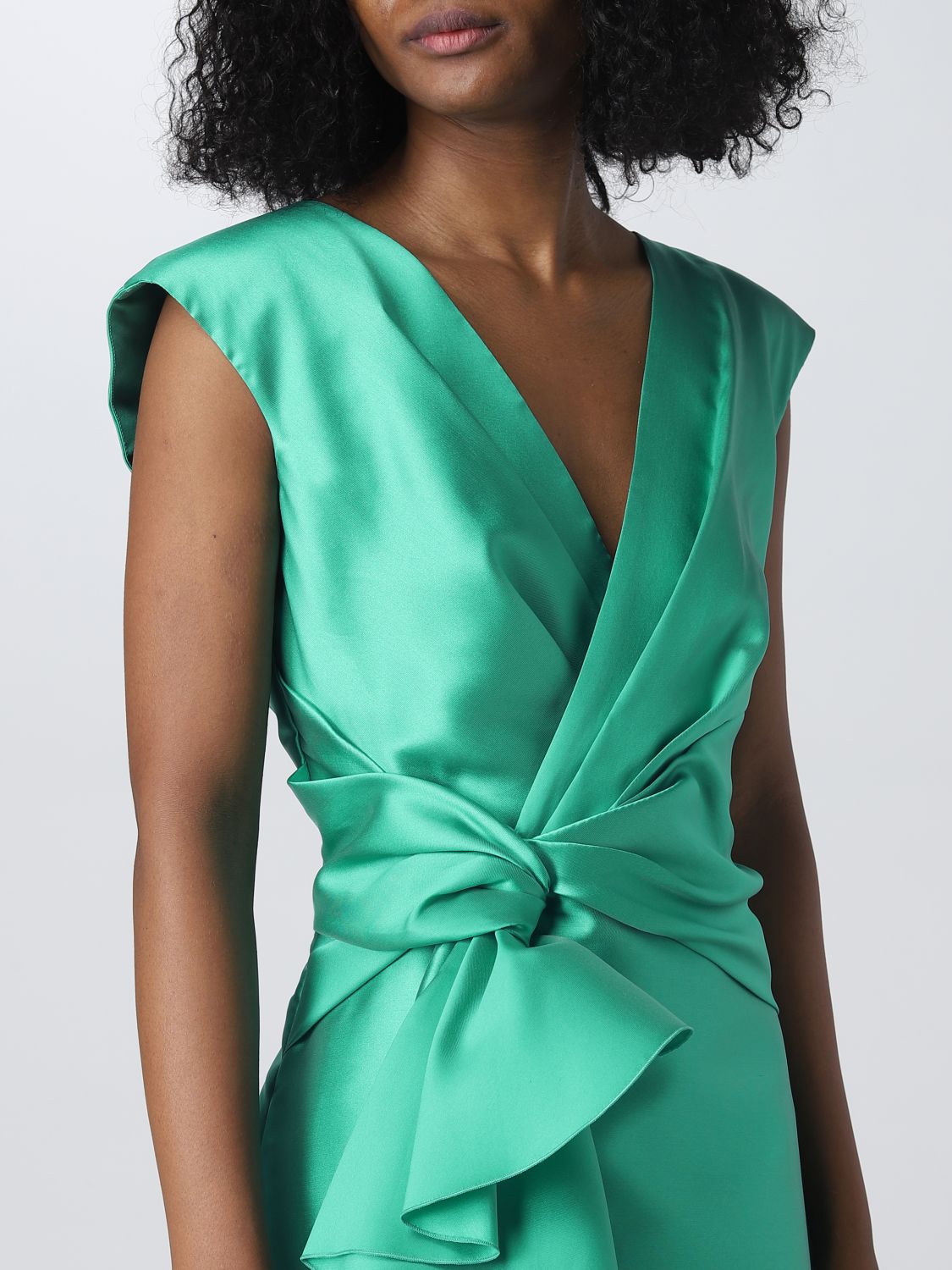 Mini Wrap Dress Ruffled Waist