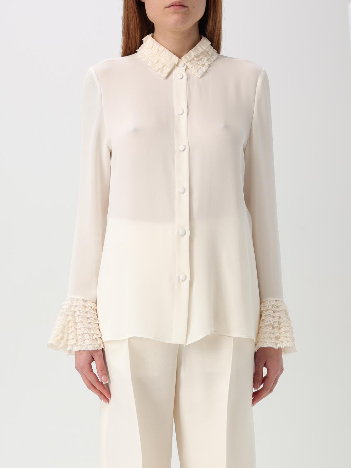 Silk Lace Trim Blouse