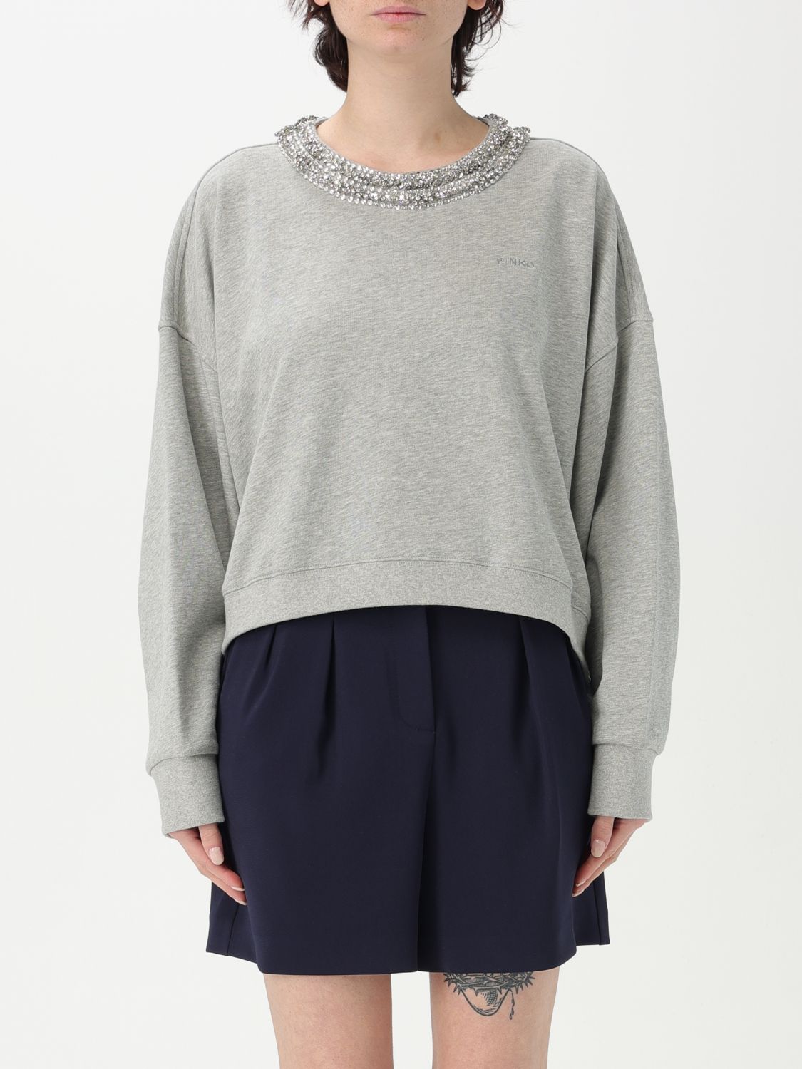 Embellished Neckline Sweater