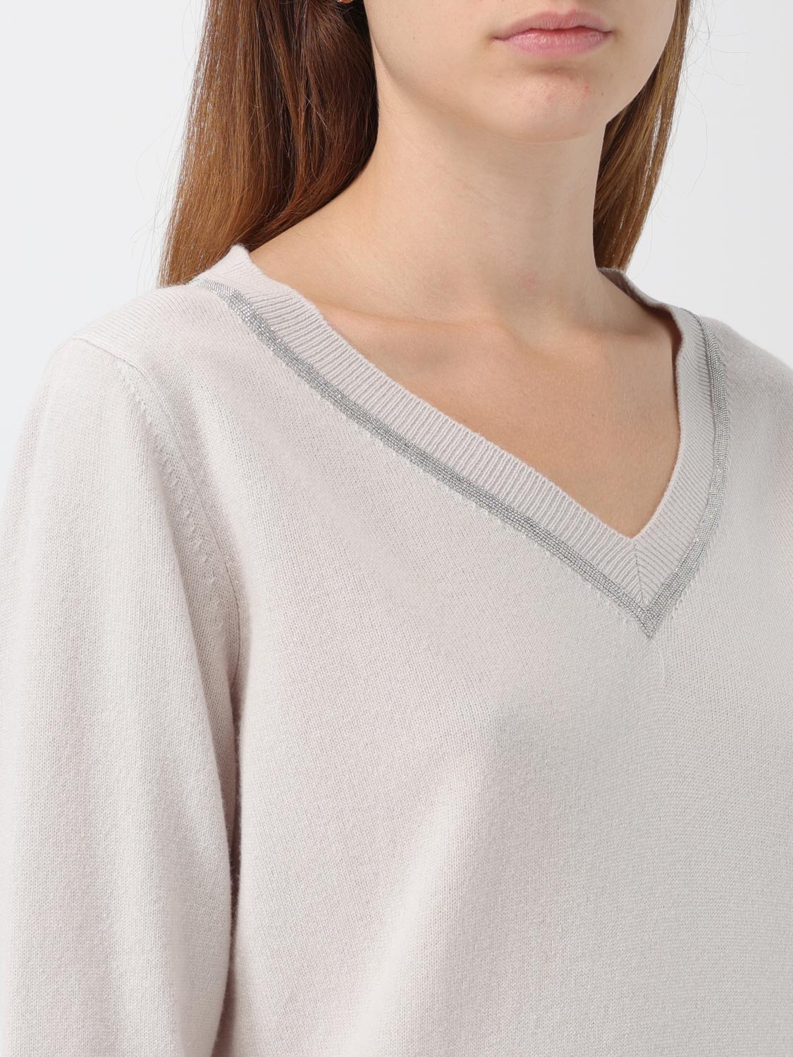 Cashmere VNeck Pullover Sparkle Trim