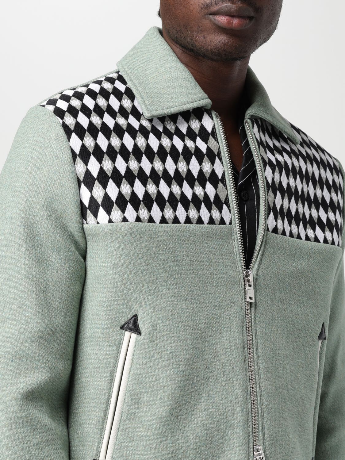 Harlequin Pattern Cropped Jacket