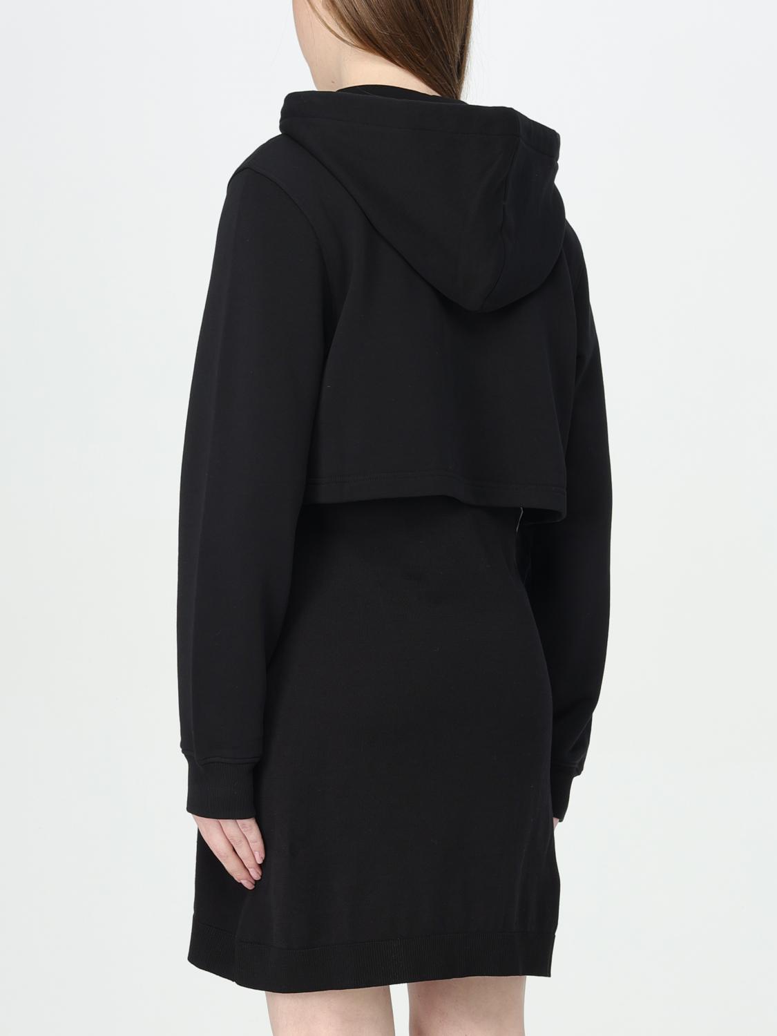 Cropped Hoodie Dress Teddy Bear Print