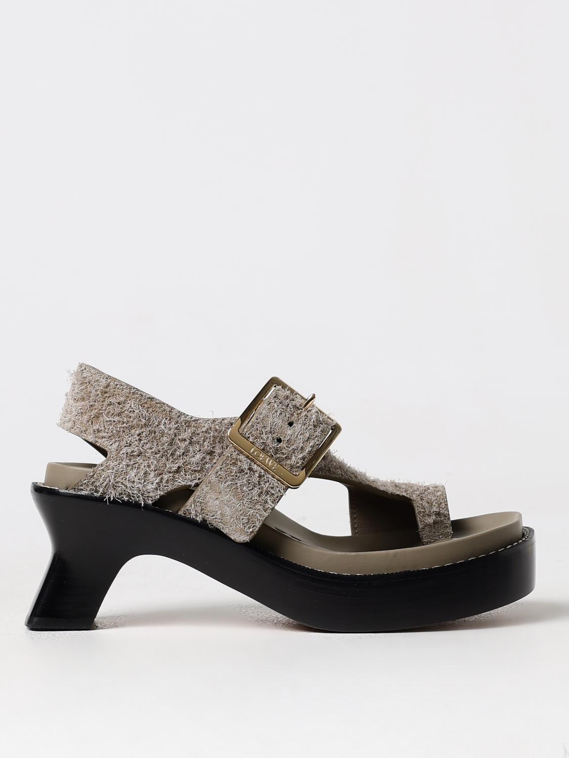 Heeled Suede Sandals Buckle
