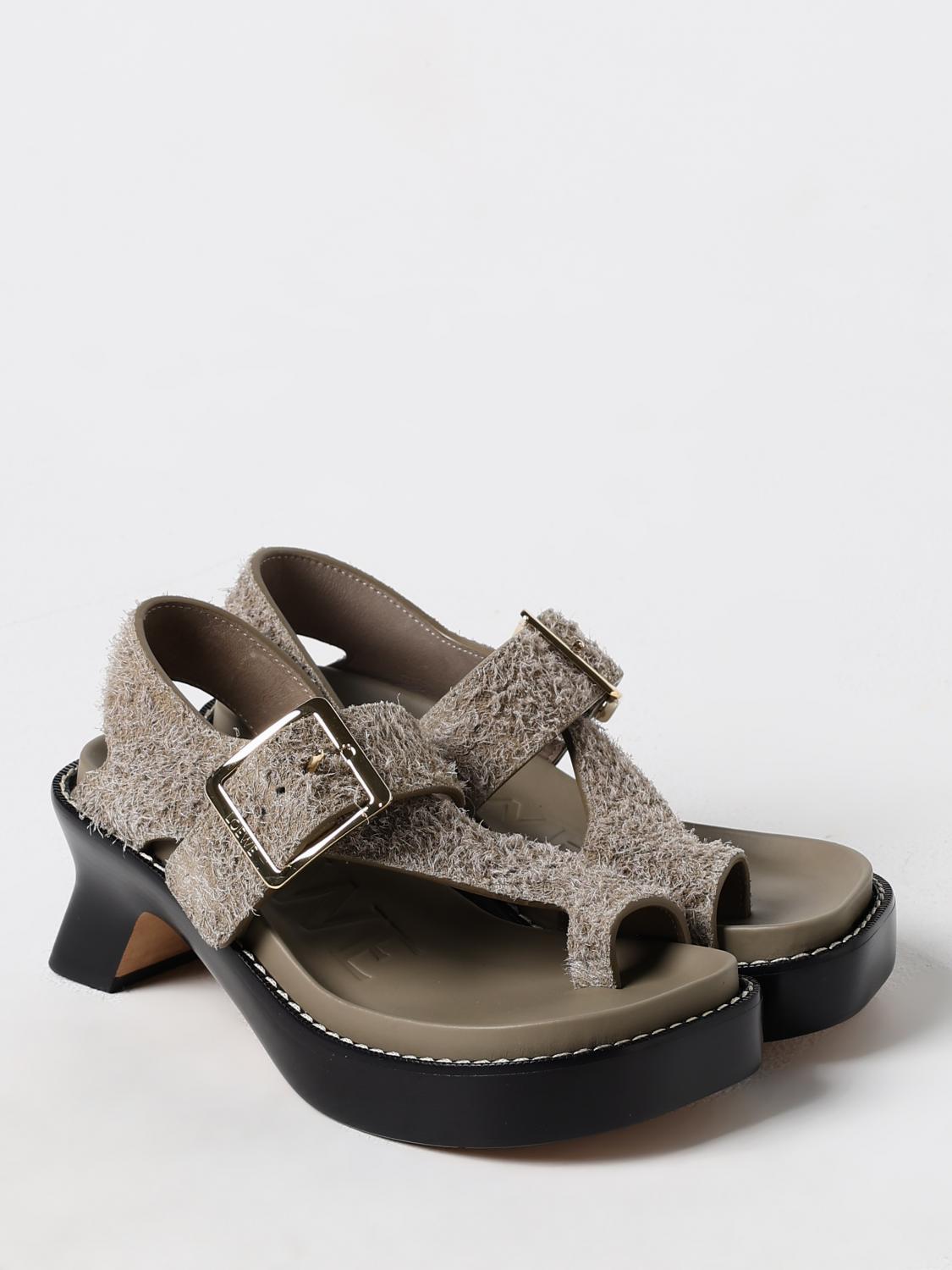 Heeled Suede Sandals Buckle
