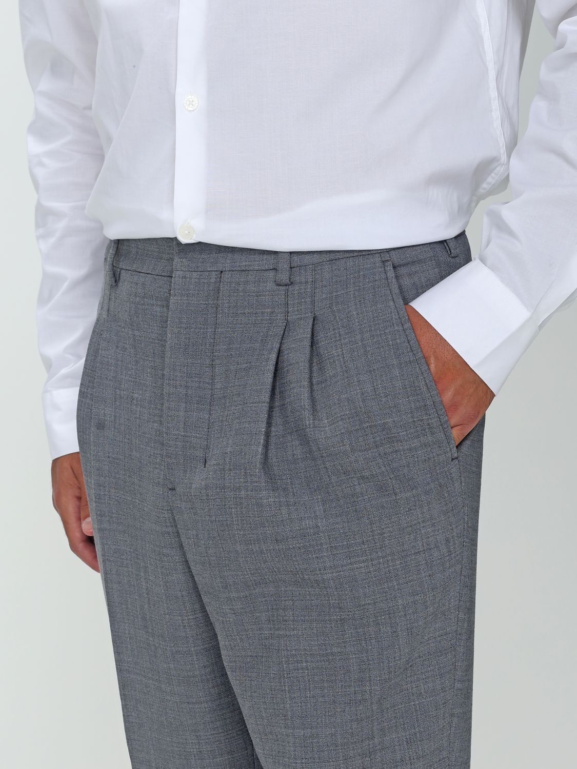 Pleated Trousers Wool Blend