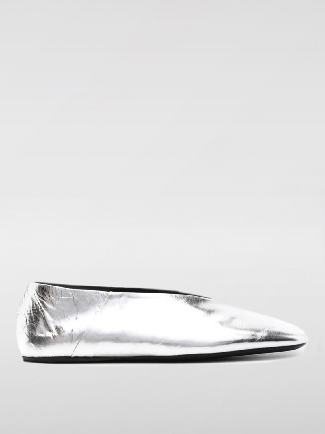 Metallic Leather Ballerina Flats