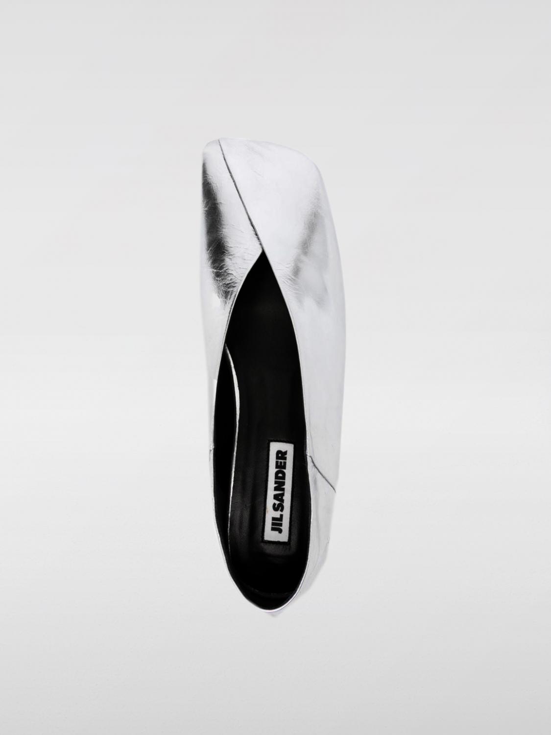 Metallic Leather Ballerina Flats