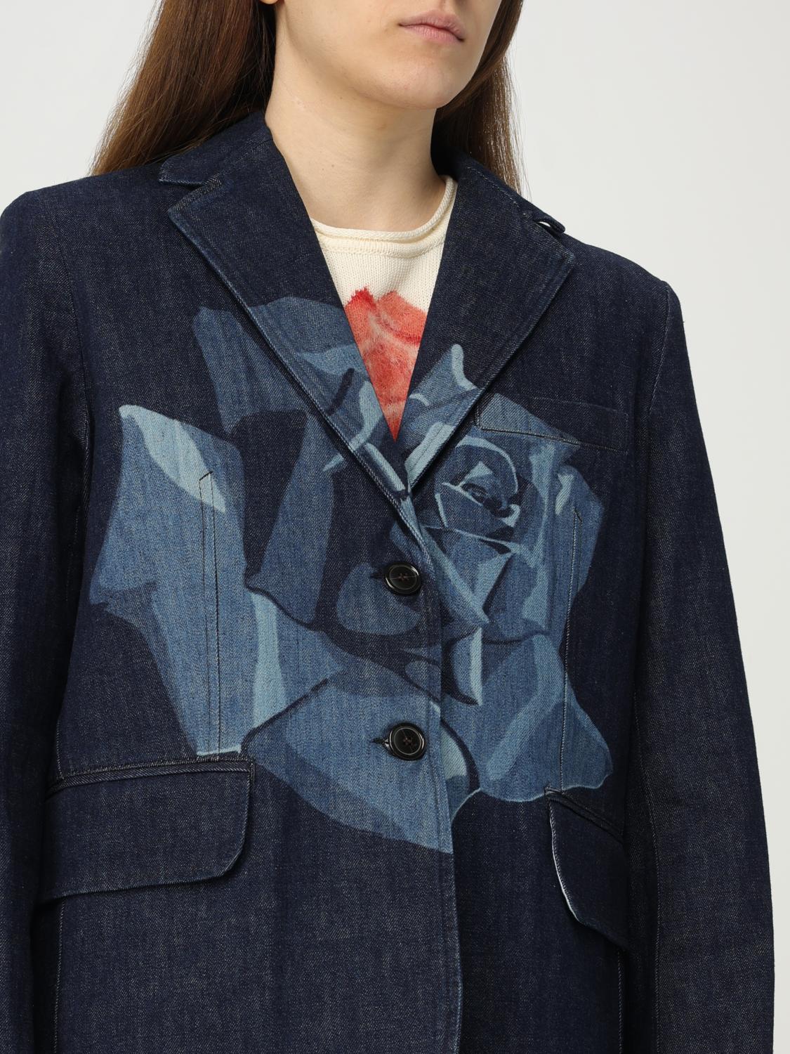 Denim Jacket Rose Print Relaxed Fit