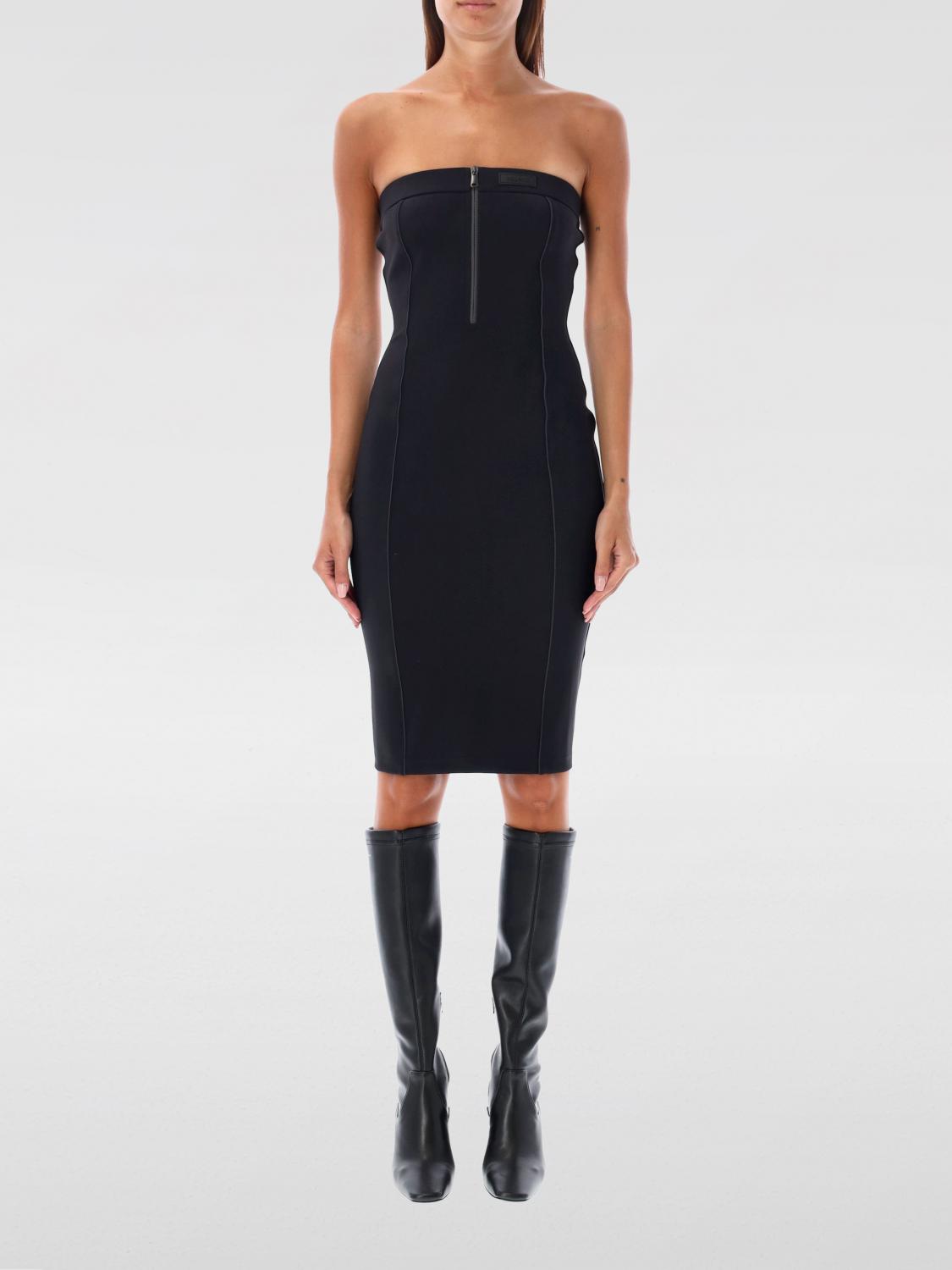 ZipFront Bodycon Midi Dress